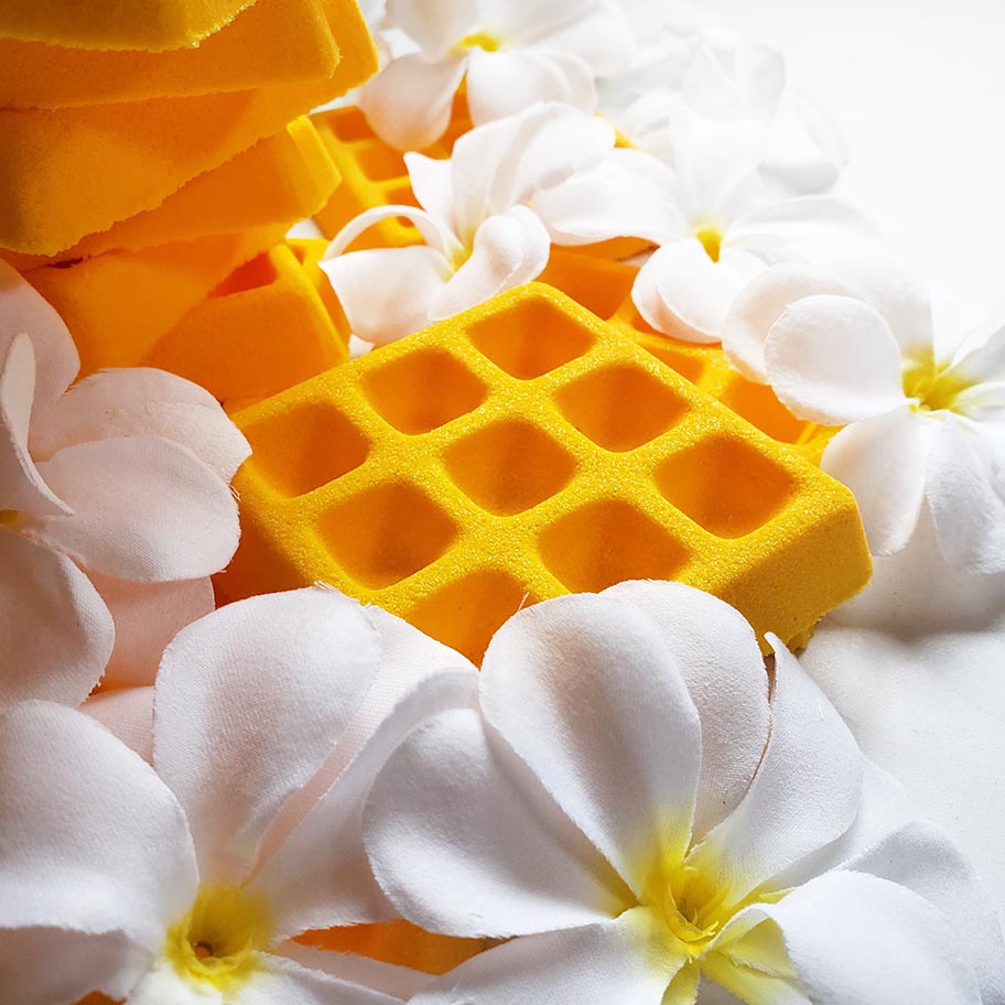 Frangipani waffle bath bomb