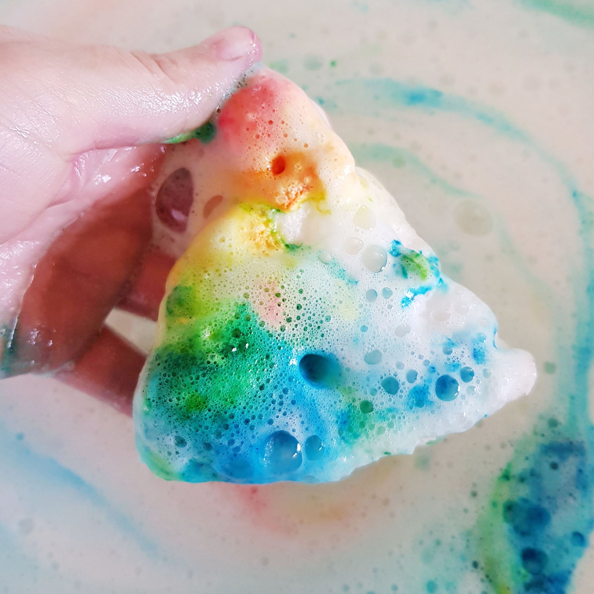Rainbow skittles pizza bath bomb