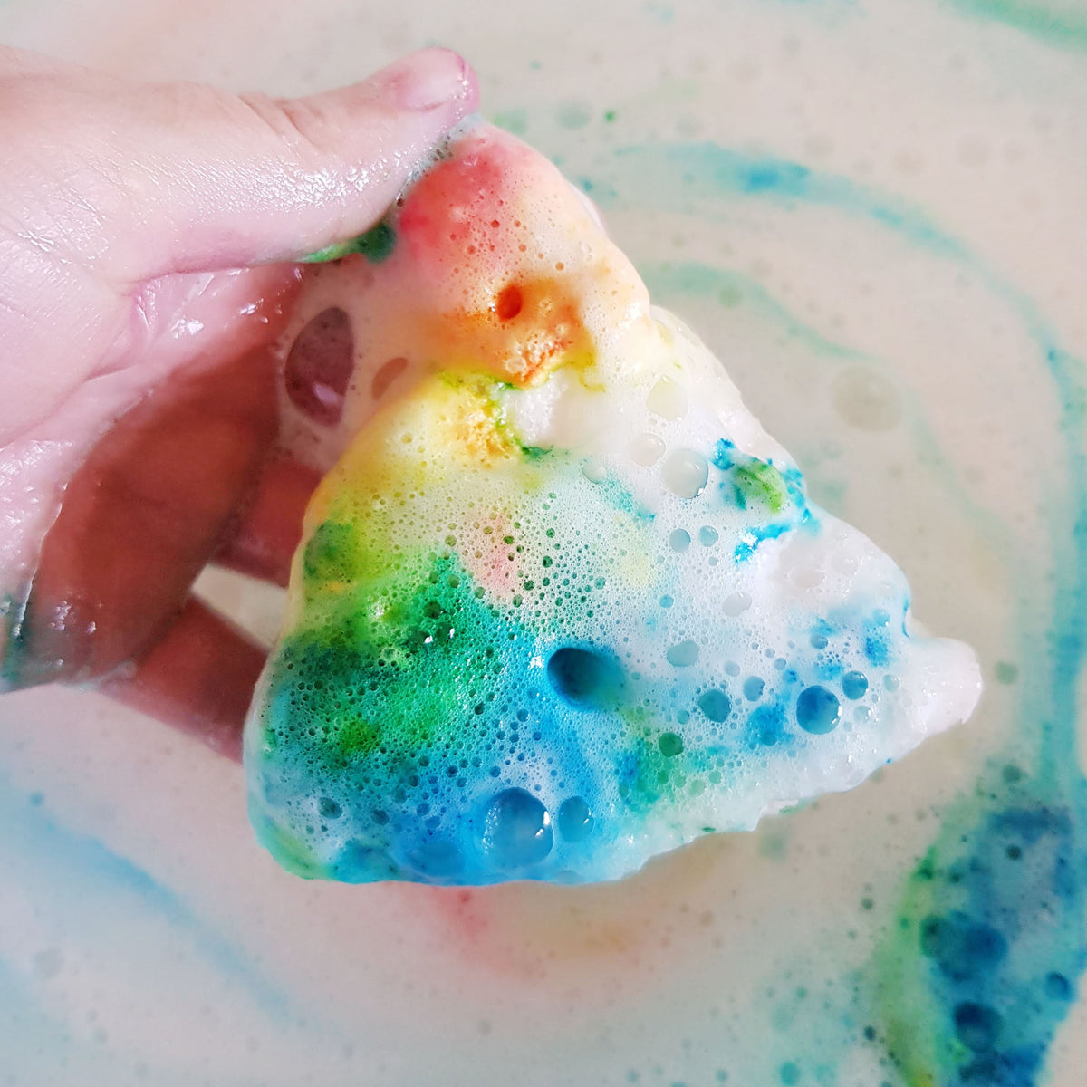 Rainbow skittles pizza bath bomb