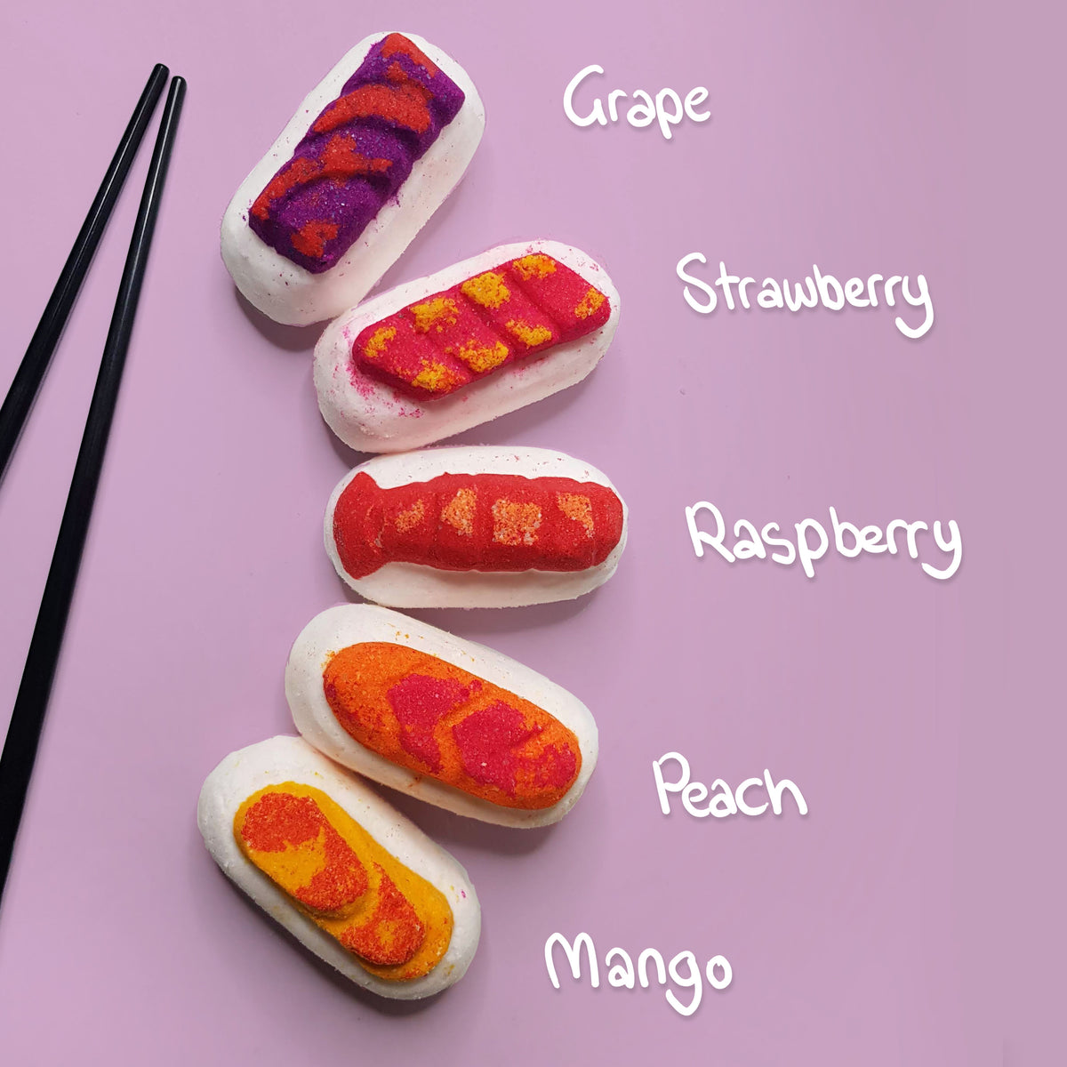 fruit sushi bath bombs