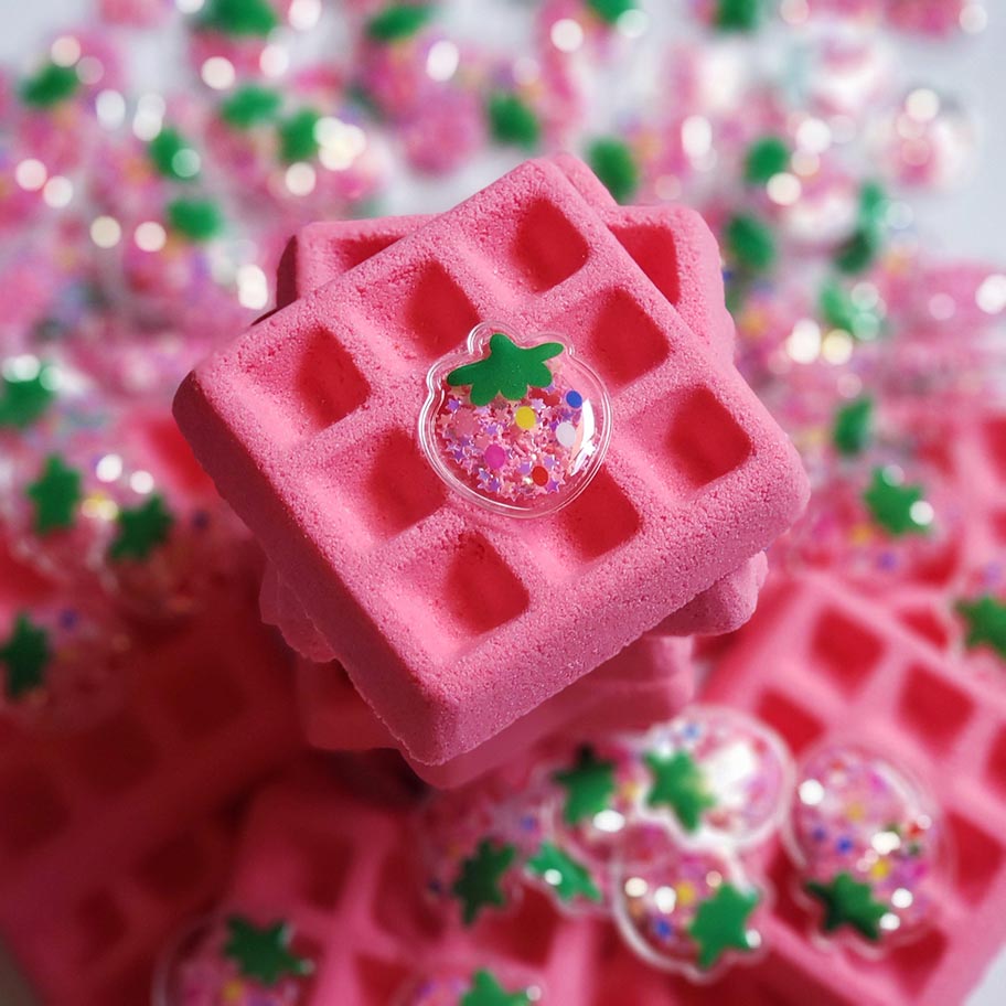 Strawberry waffle bath bomb