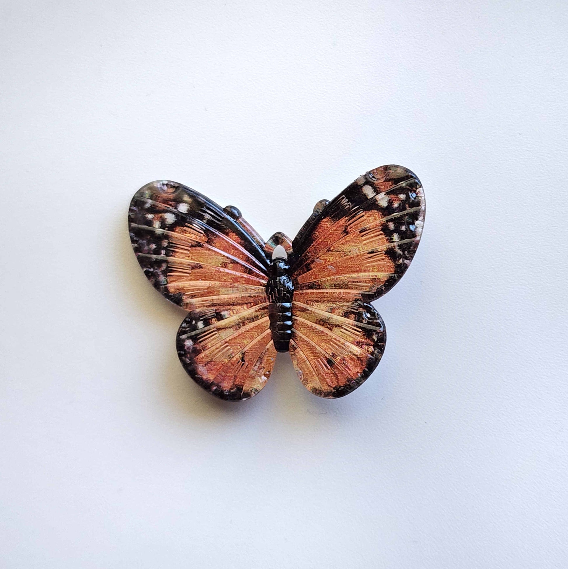 orange brown acrylic butterfly charm