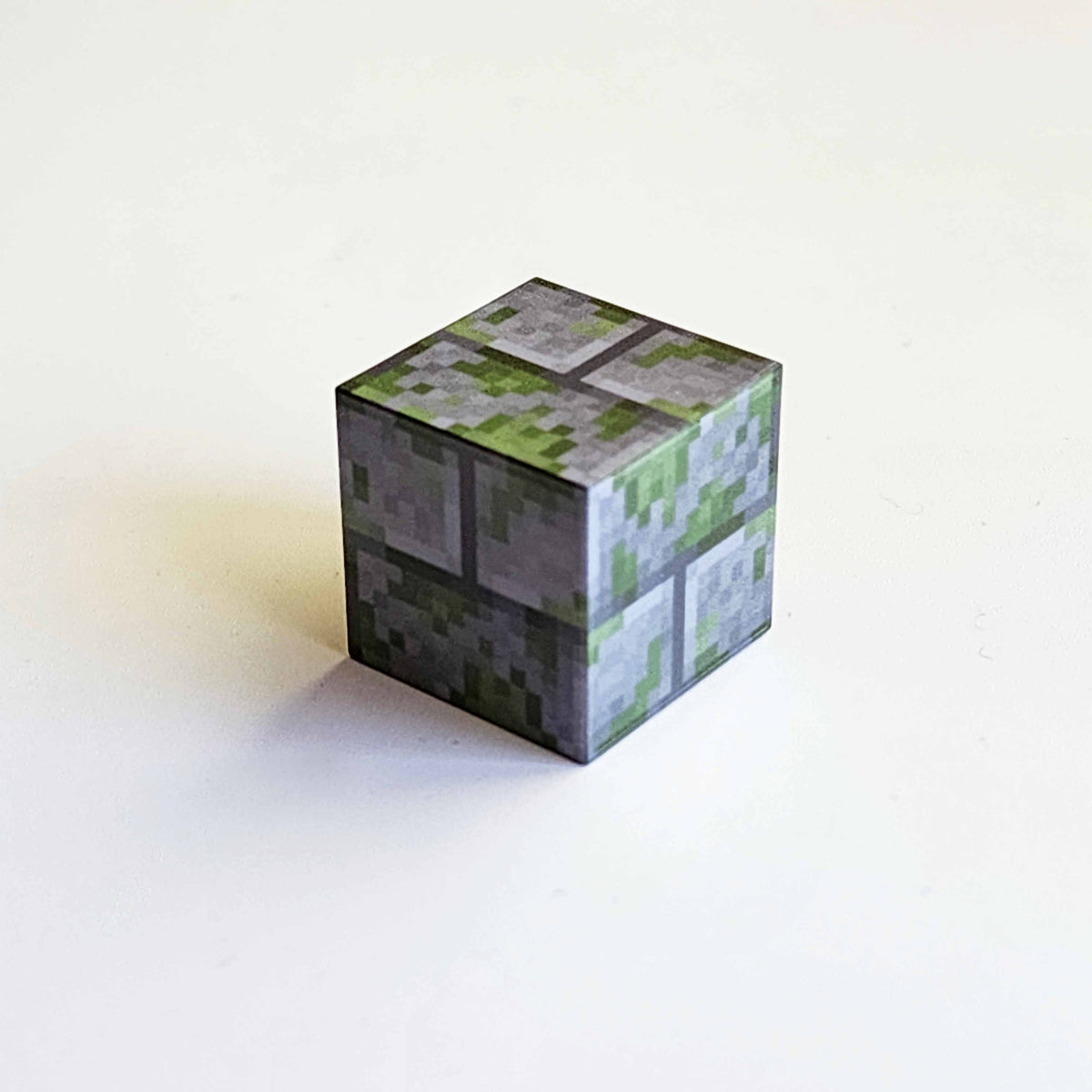 Mossy stone brick textured magnetic minecraft building block