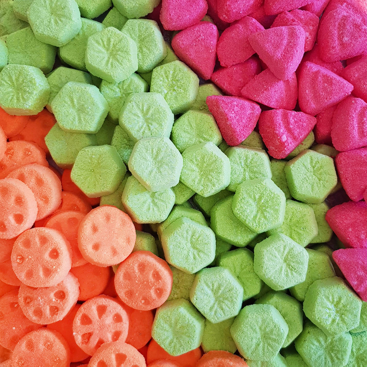 Orange kiwi watermelon mini bath bombs