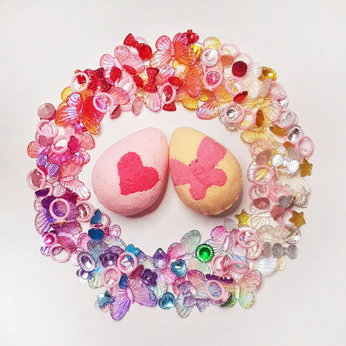 princess ring and butterfly surprise toy bath bomb