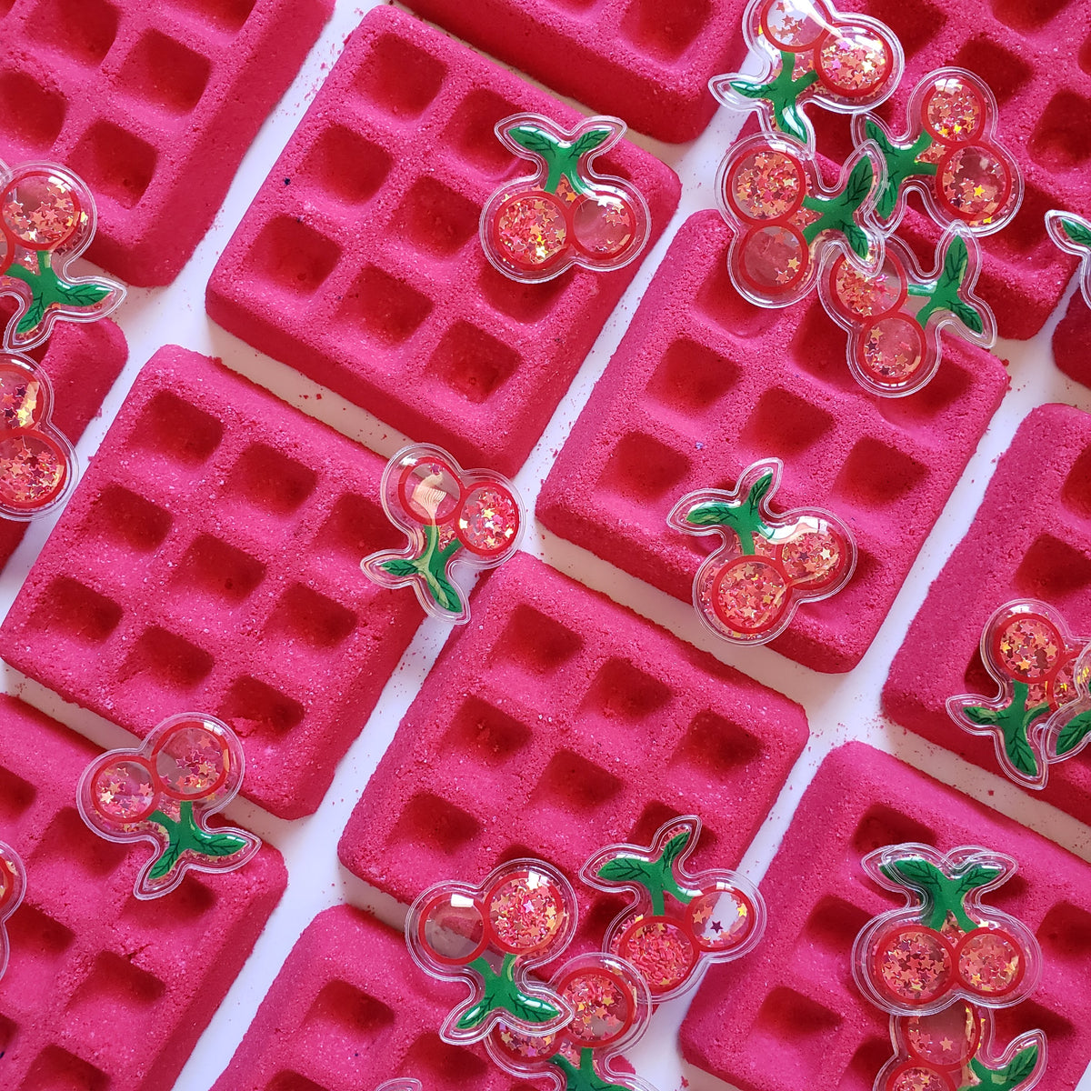cherry waffle bath bomb