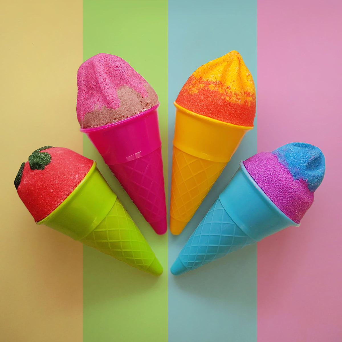 Ice cream bath bomb in cone