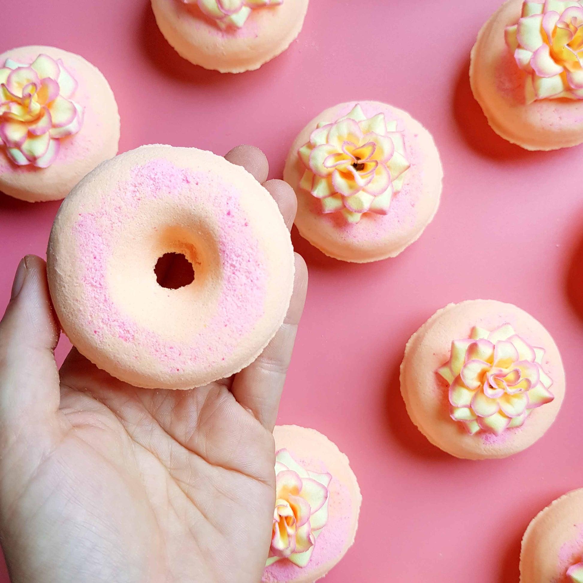 Peony Rose Floral Doughnut Bath Bomb