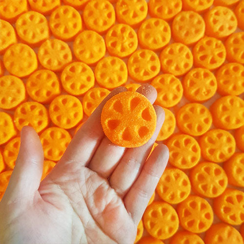 Orange mini bath bombs