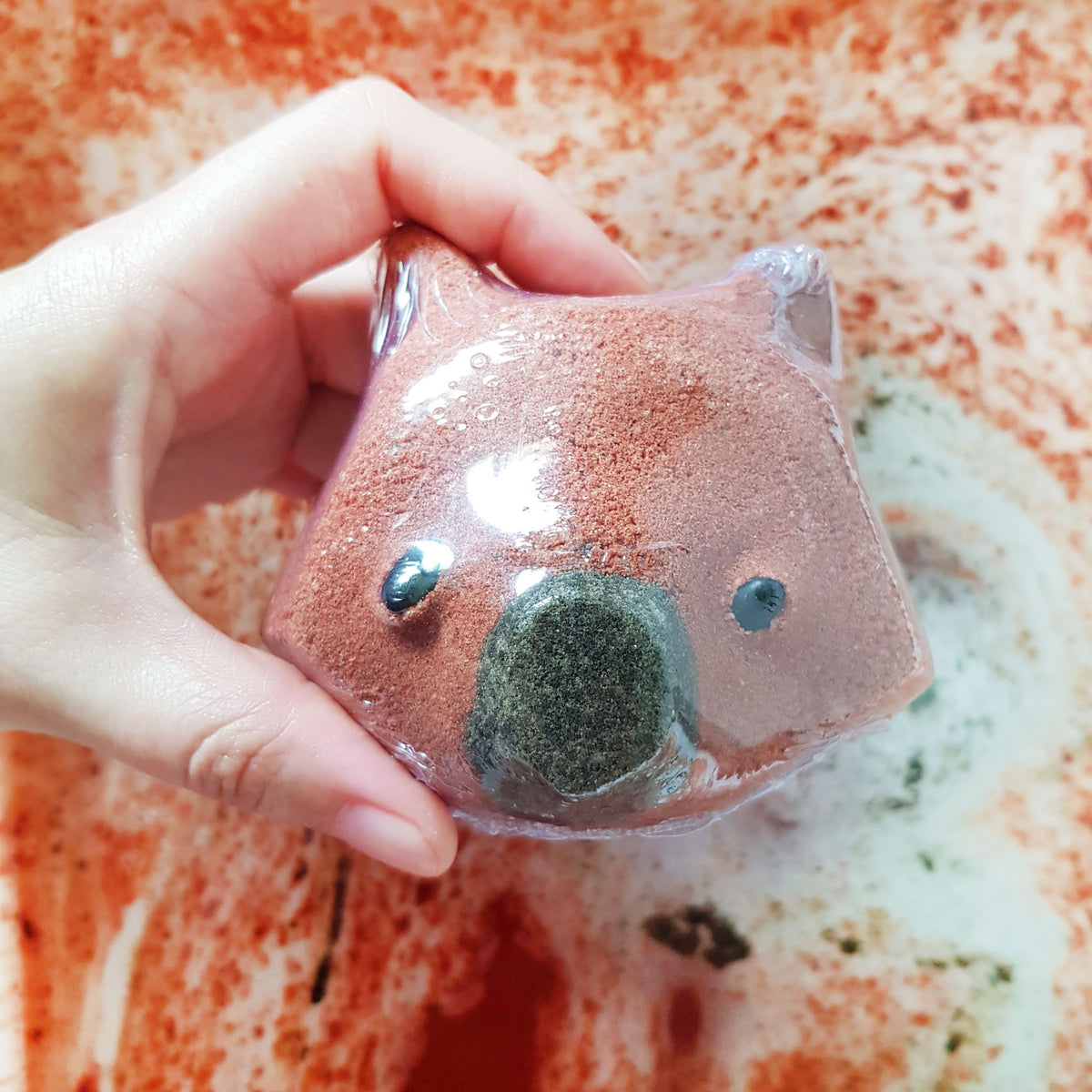 wombat shaped myrtle essential oil bath bomb