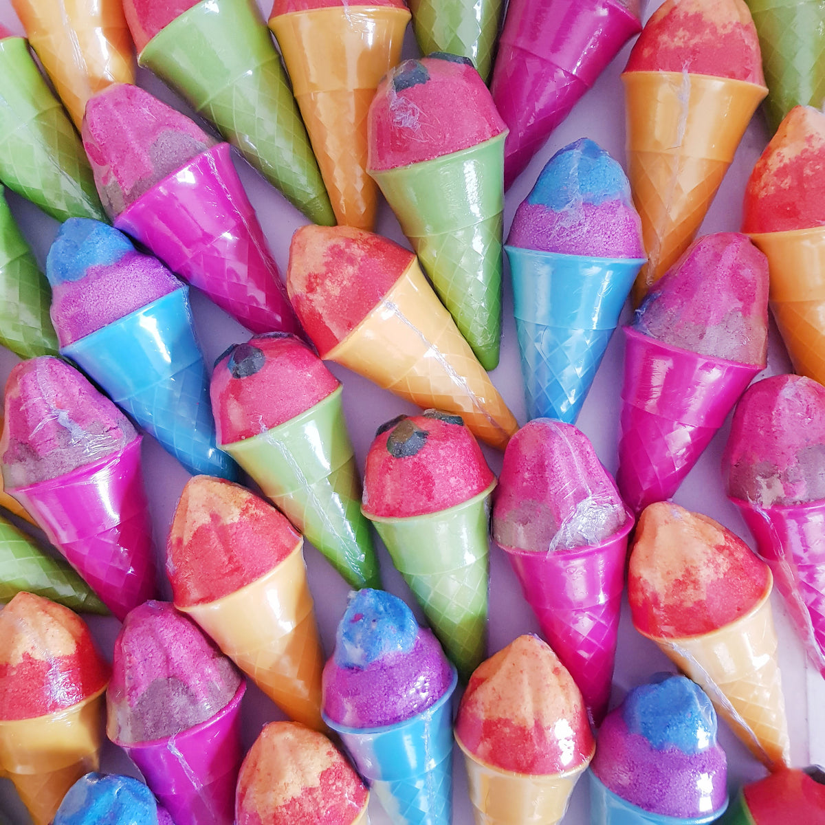 Ice cream bath bomb in cone