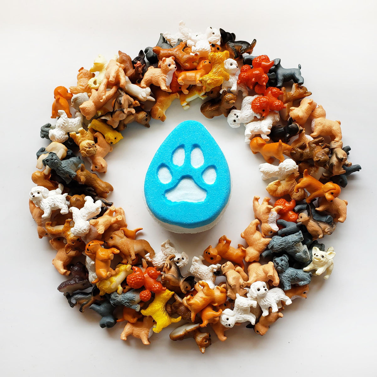 dog paw print surprise toy bath bomb