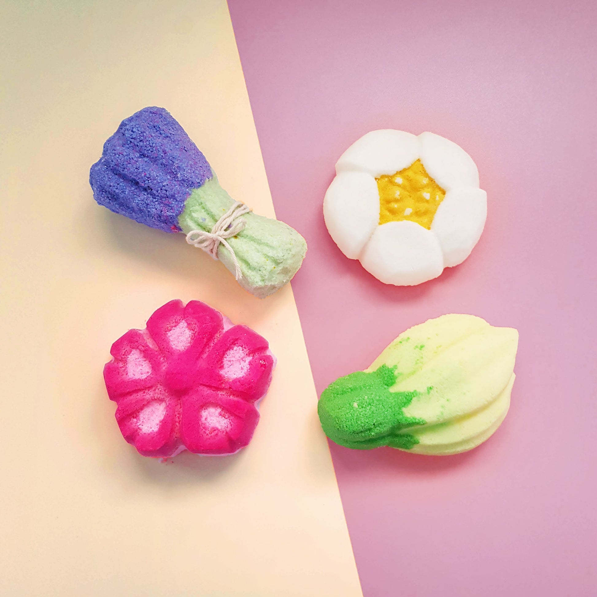 floral essential oil bath bomb set