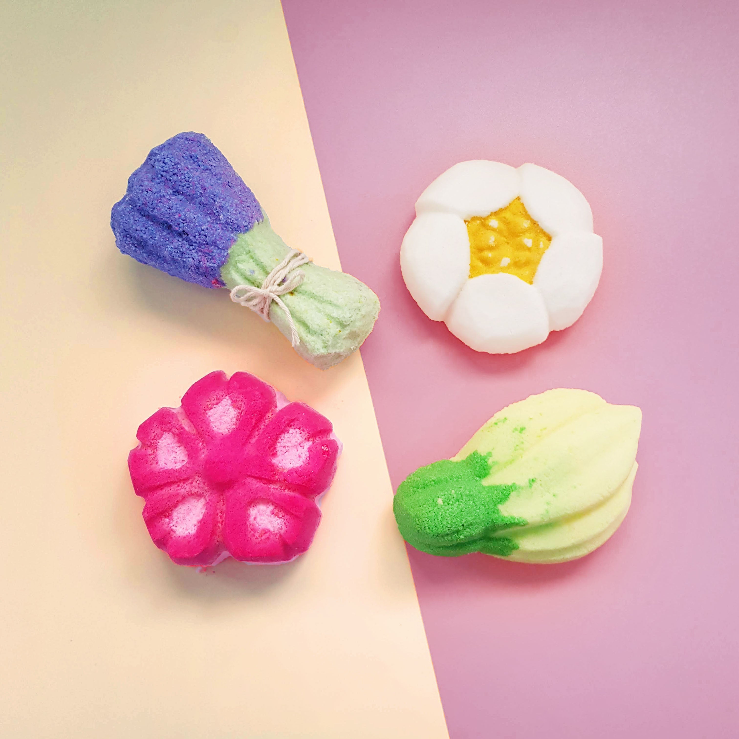 floral essential oil bath bomb set