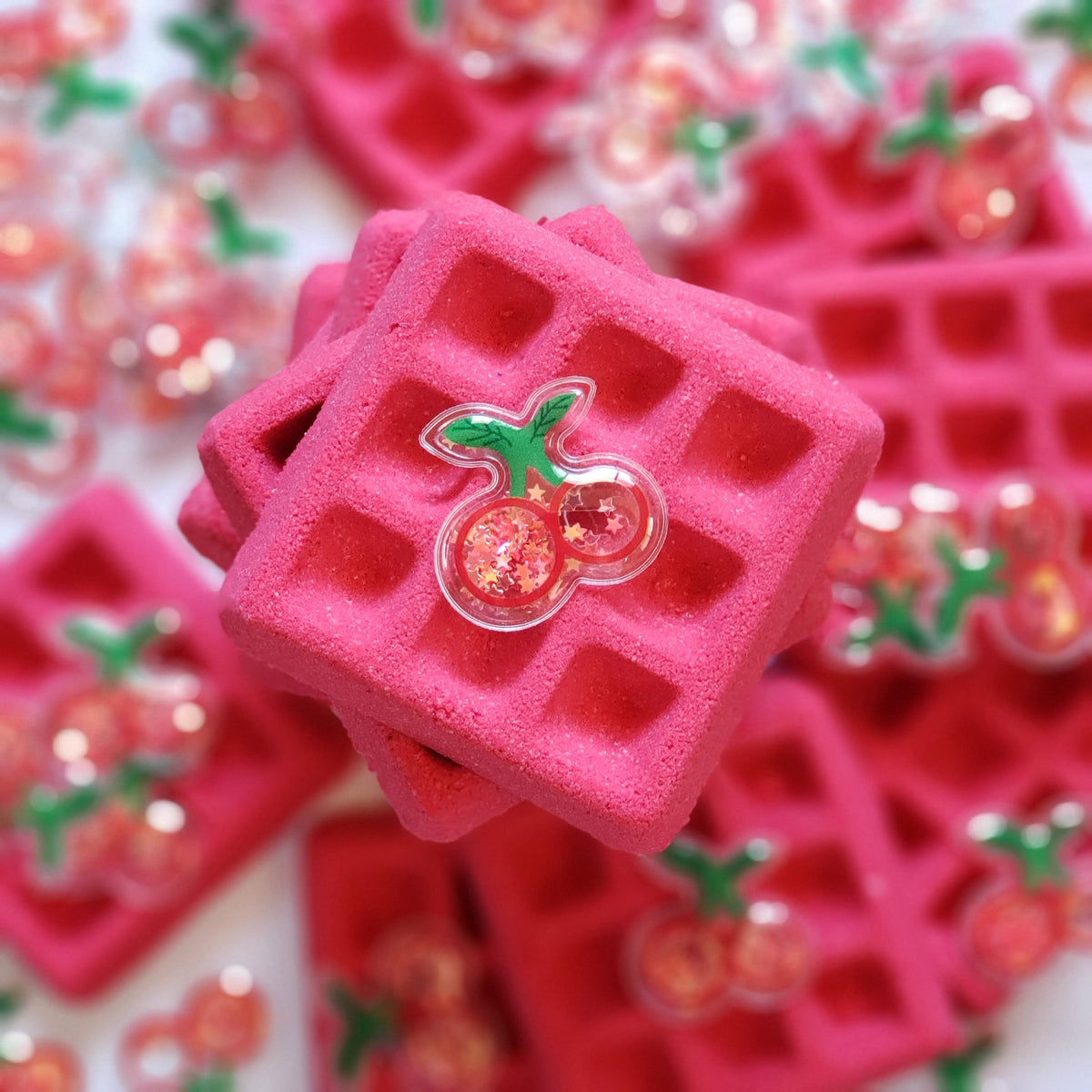 cherry waffle bath bomb