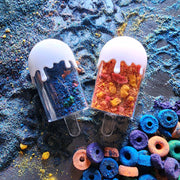 Bath crumble powdered bath bombs in ice cream shaped containers