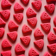 mini small miniature watermelon shape bath bomb pink red