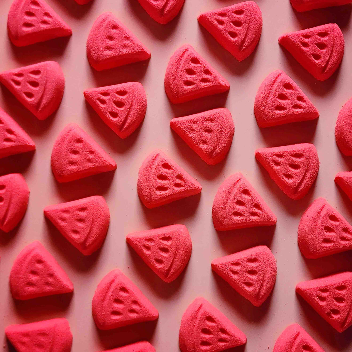 mini small miniature watermelon shape bath bomb pink red