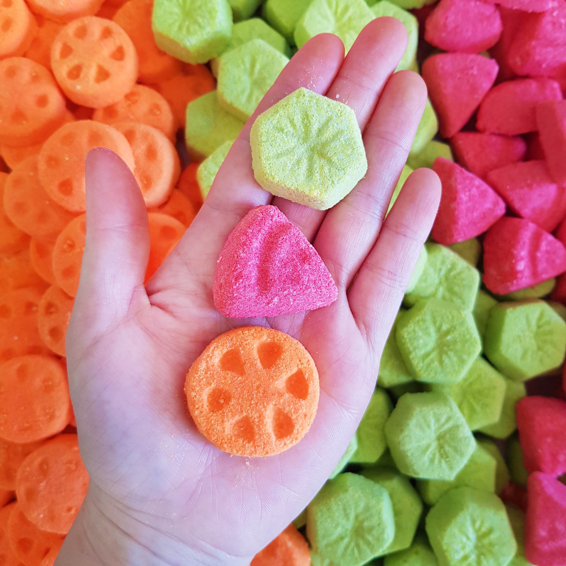 Orange kiwi watermelon mini bath bombs