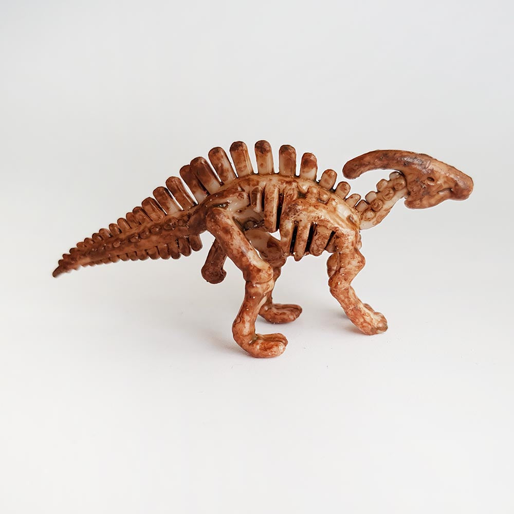 Toy Parasaurolophus skeleton dinosaur  fossil