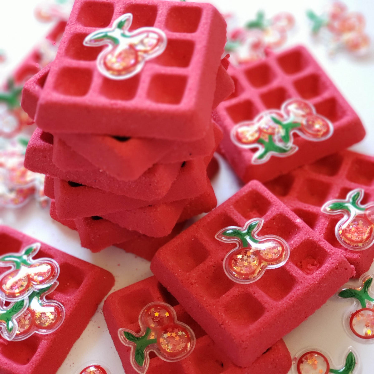 cherry waffle bath bomb