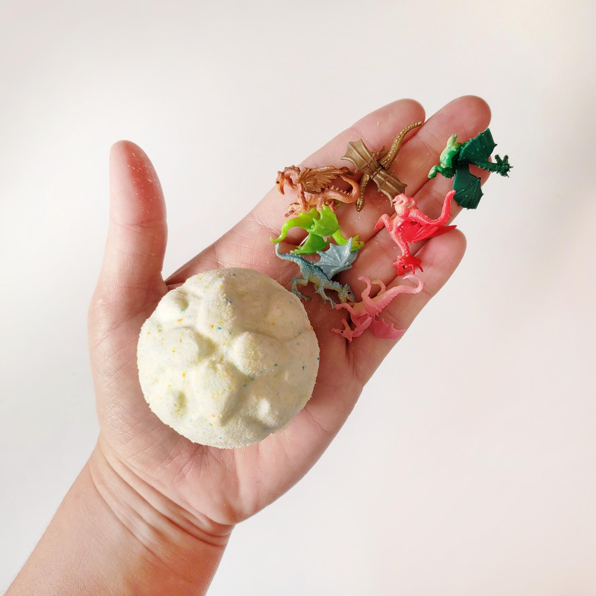 mini dragon egg bath bombs with dragon toys