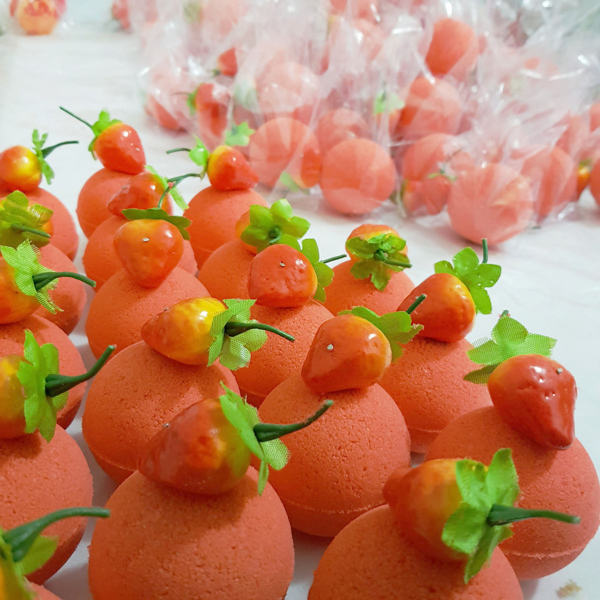 Strawberry bath bomb