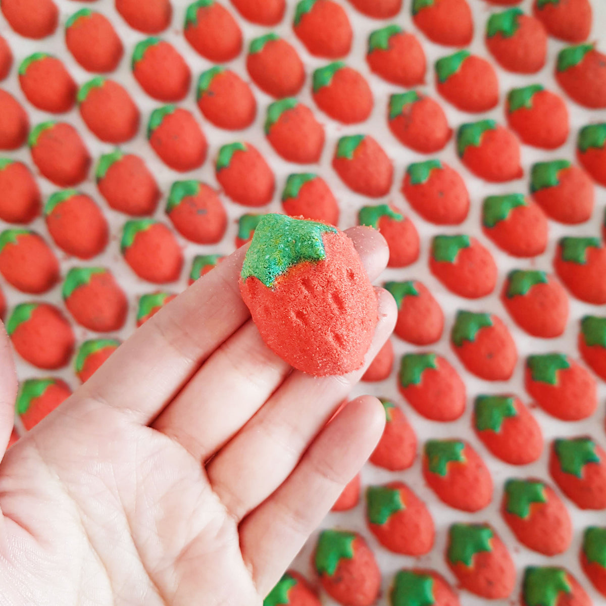 mini strawberry bath bomb