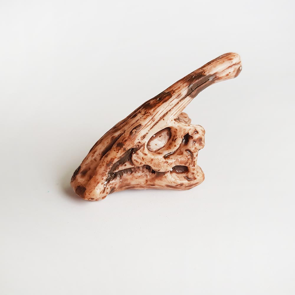Parasaurolophus dinosaur skull toy
