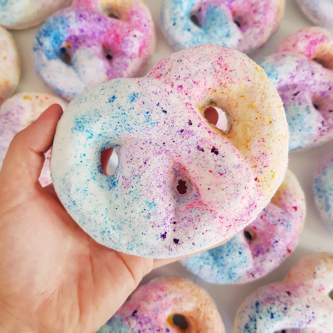 handmade pretzel bath bomb