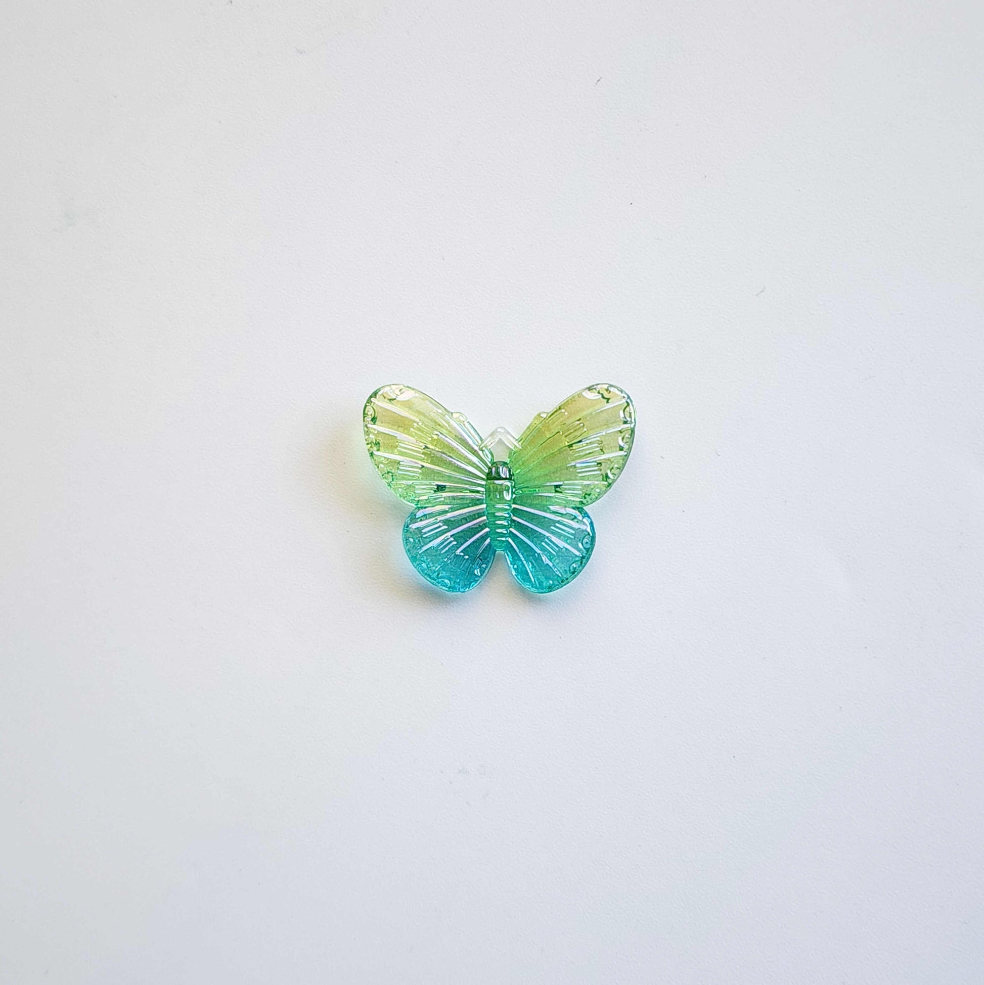 Green and blue butterfly acrylic charm