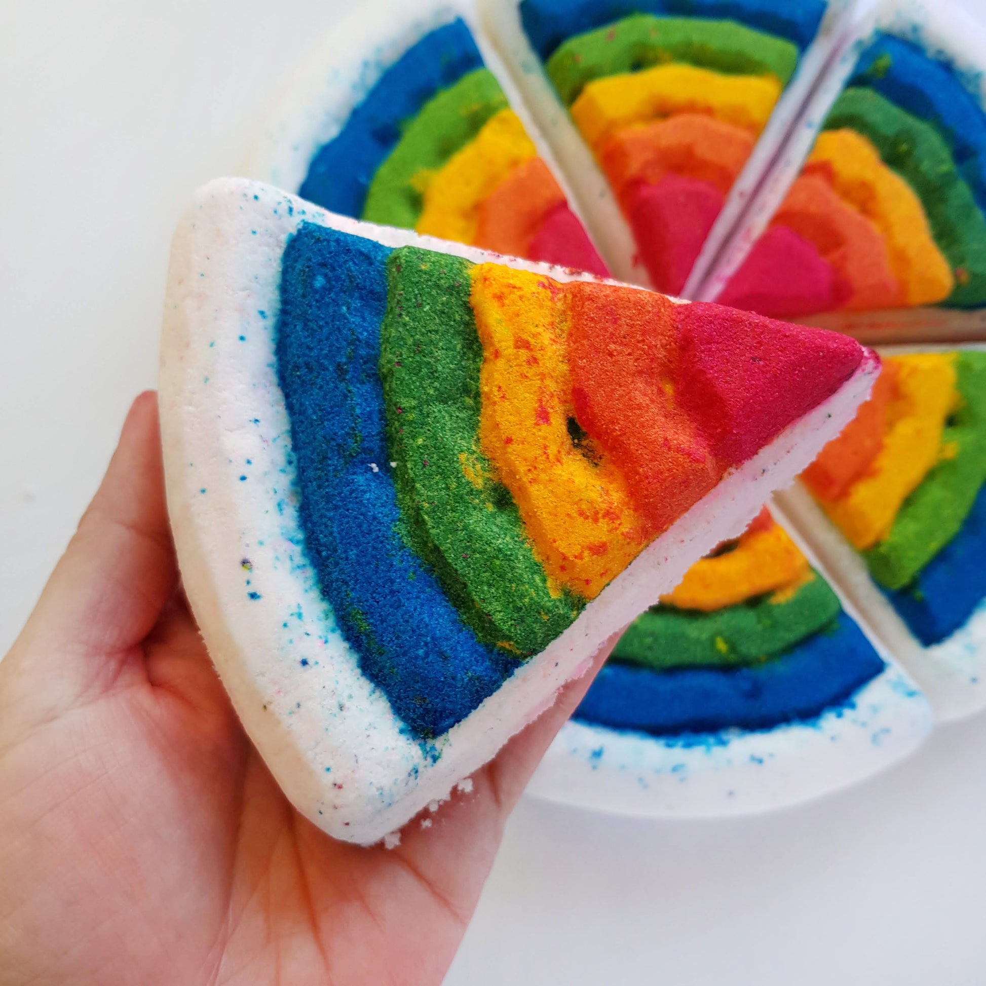 Rainbow skittles pizza bath bomb