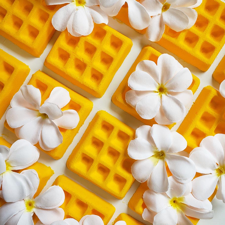 Frangipani waffle bath bomb