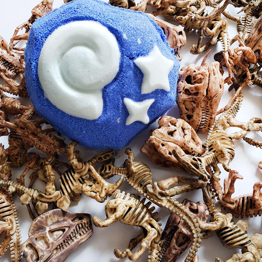 animal crossing dinosaur fossil bath bomb