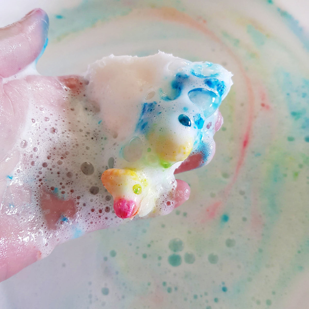 Rainbow skittles pizza bath bomb