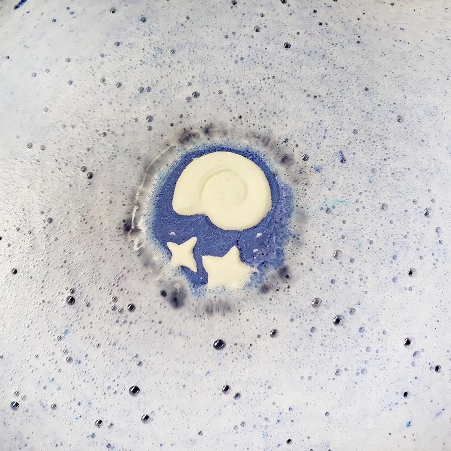 animal crossing fossil bath bomb in water
