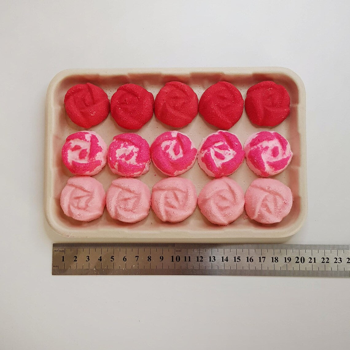 Mini Rose Bath Bomb Set Tray Measurement