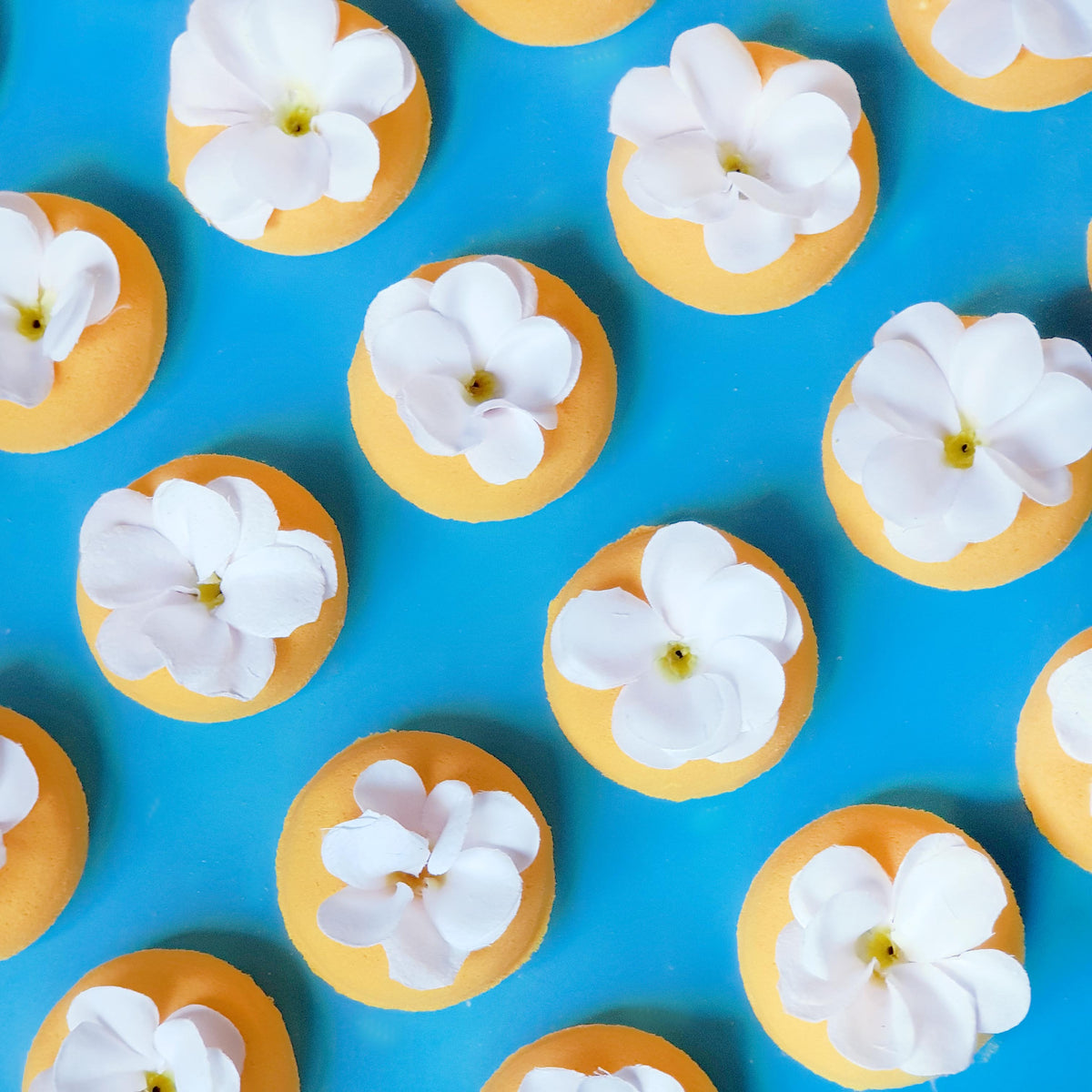 Yellow frangipani doughnut bath bomb