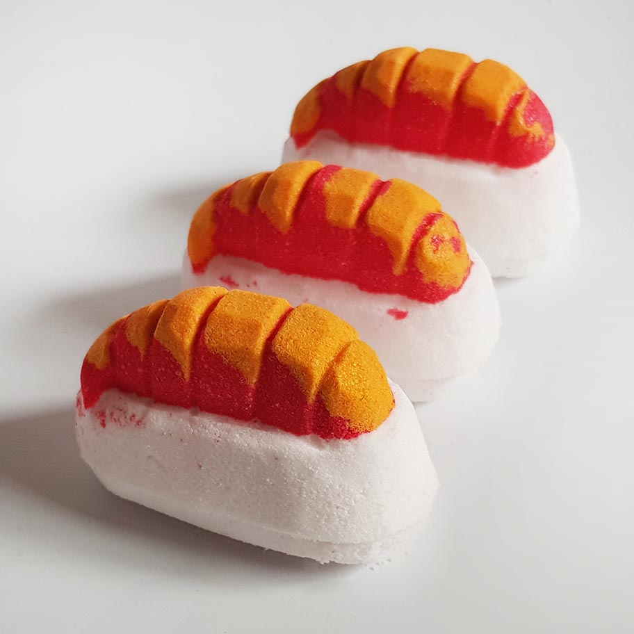 Prawn Raspberry sushi bath bomb