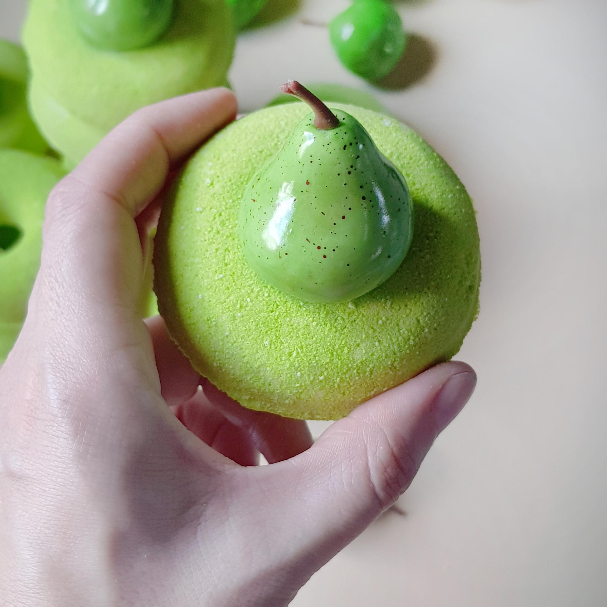 pear scented doughnut bath bomb
