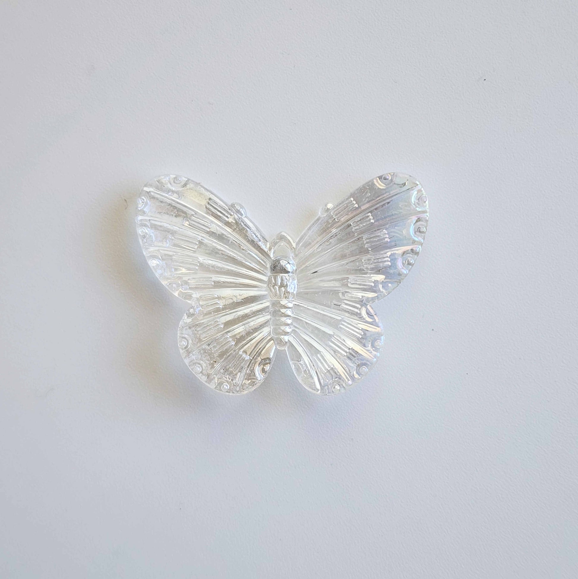 clear white iridescent butterfly charm