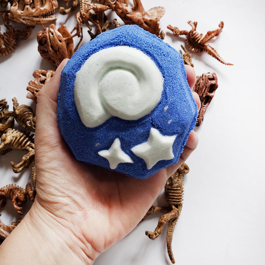 animal crossing dinosaur fossil bath bomb